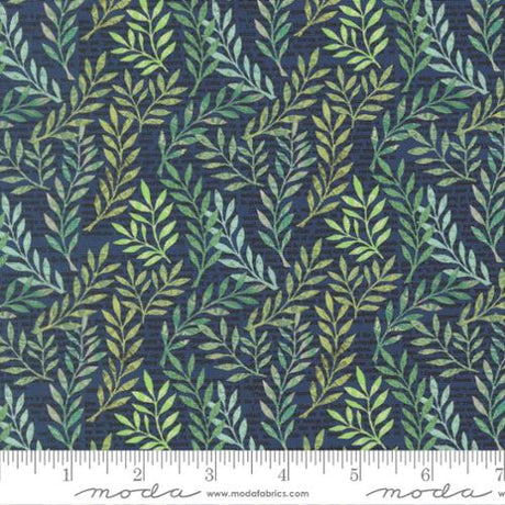 Cotton Fabric Paper Hamlet Midnight Leaves 44/45"