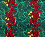 Paradise Floral Vines Cotton Fabric - Purple, Pine Green, Golden Brown, Floral Vine Print, 36" X 44-45" (1 Yard)