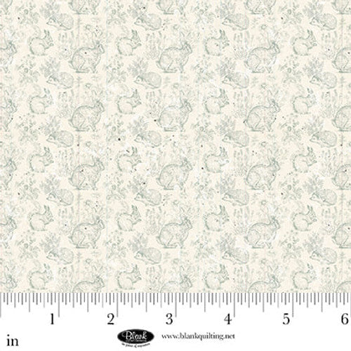 Cotton Print Blue Bunnies Fabric 44/45"
