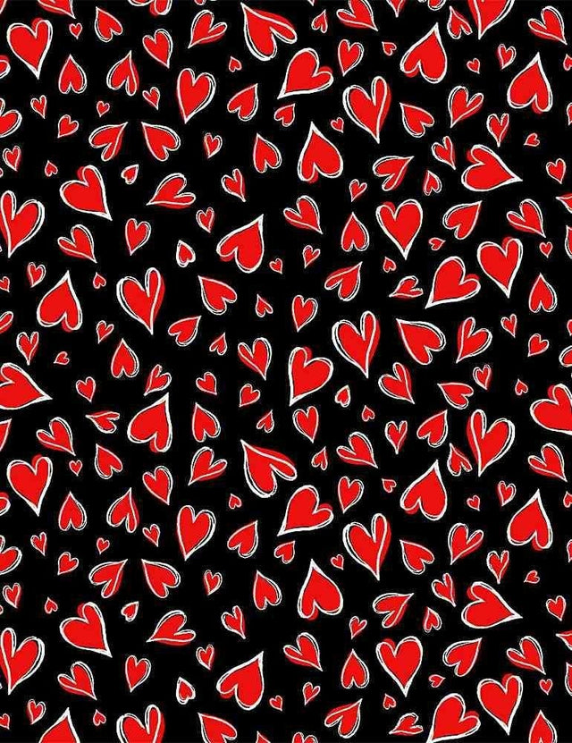 Quilting Cotton Parisian Hearts on Black Timeless Treasures