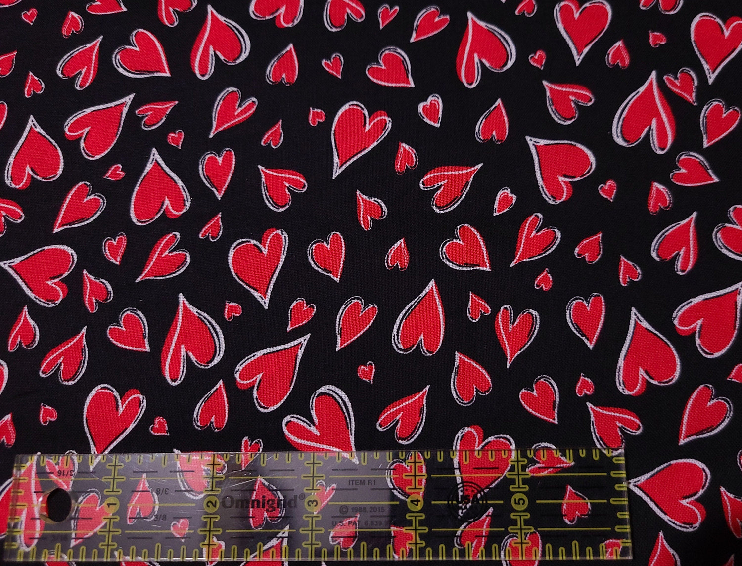 Quilting Cotton Parisian Hearts on Black Timeless Treasures