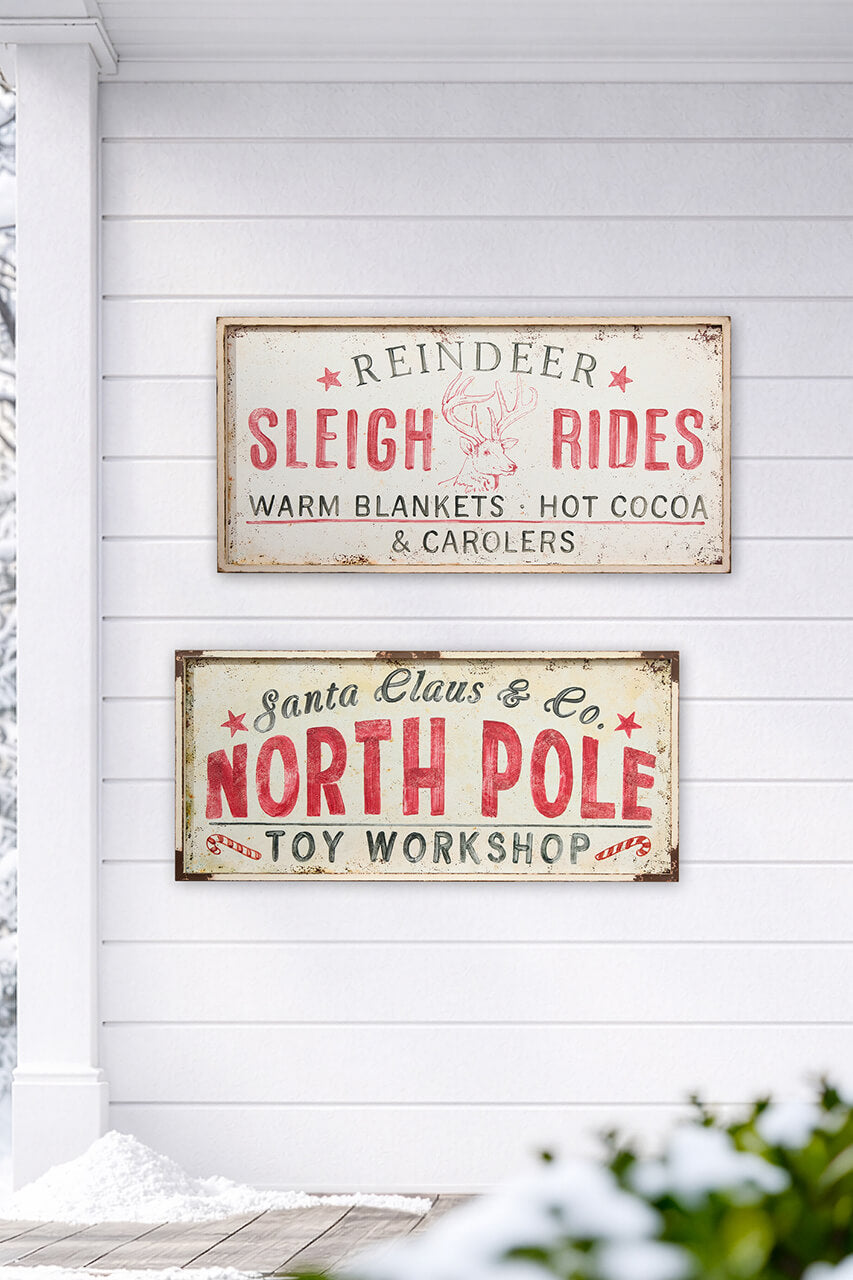 22" x 48" North Pole Metal Framed Wall Decor