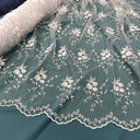 Floral Embroidered Lace Fabric White