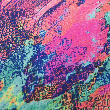 Profundity Nylon Spandex Fabric - Pastel/Warm Colorful Animal Skin Print, 58/60" Width (1 Yard)