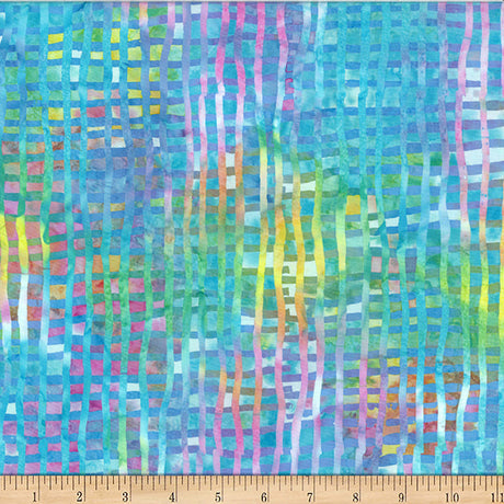 Cotton Batik Plaid Quilting Fabric 44/45" Pastel Bali Chops