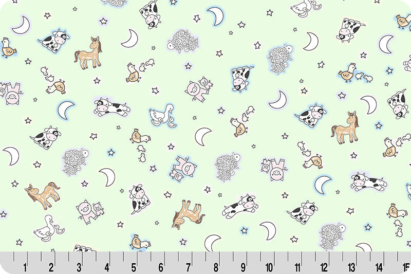 Quilting Cuddle Fabric Pastel Goodnight Farm