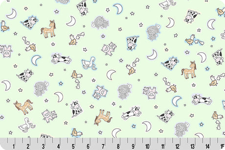 Quilting Cuddle Fabric Pastel Goodnight Farm