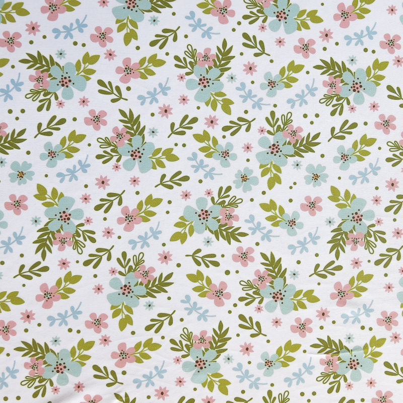 Poly Spandex Swimsuit Fabric Pastel Bouquets