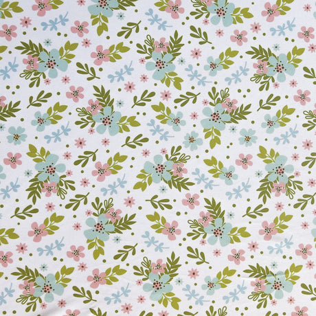 Poly Spandex Swimsuit Fabric Pastel Bouquets