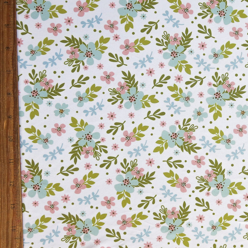 Poly Spandex Swimsuit Fabric Pastel Bouquets