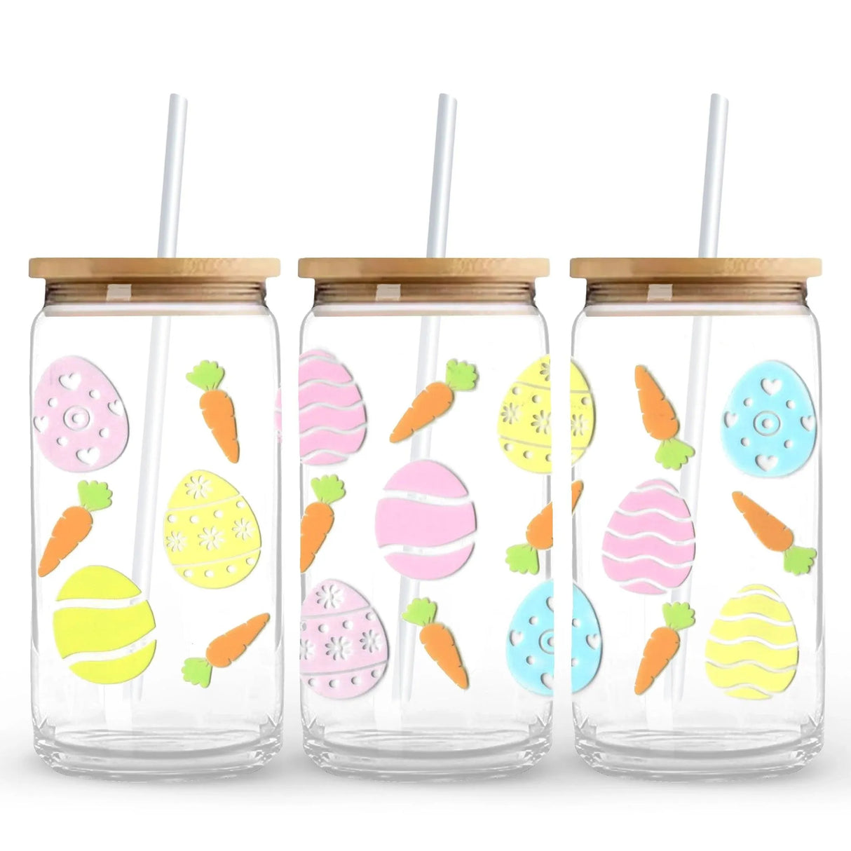 UV DTF Wrap - Pastel Easter Eggs & Carrots (9.7" x4.3")