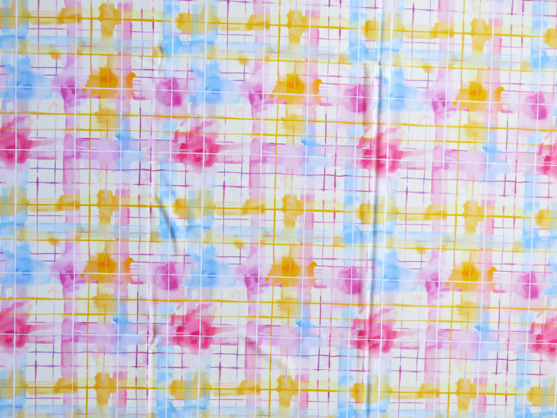 Swim Knit Poly Spandex Pastel Painted Plaid