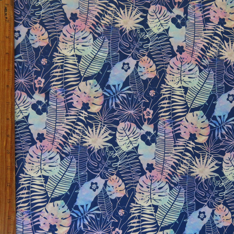 Swim Knit Recycled Nylon Spandex Pastel Tie Dye Jungle 4-Way Stretch