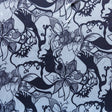 Poly Lycra Athletic Knit Fabric Navy/Baby Blue Floral