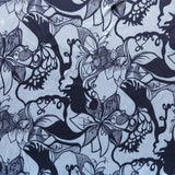 Poly Lycra Athletic Knit Fabric Navy/Baby Blue Floral