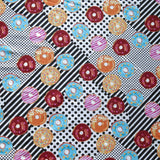 Poly Spandex Swimsuit Fabric Patchwork Donuts