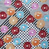 Poly Spandex Swimsuit Fabric Patchwork Donuts