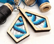 Bargello Needlework Earrings Eucalypt