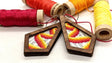 Bargello Embroidery Earrings Walnut