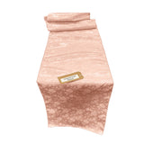 Jacquard Satin Roses Runner Satin Fabric - Ecru Jacquard Rose Motif, 14" Wide x 90" Long (1 Runner)