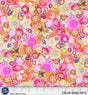 Cotton Print Peachy Blossom Flower Bust Color Burst 44/45 Fabric