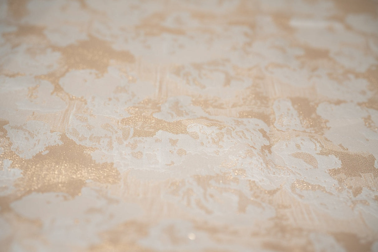 Metallic Brocade Peach Clouds Fabric