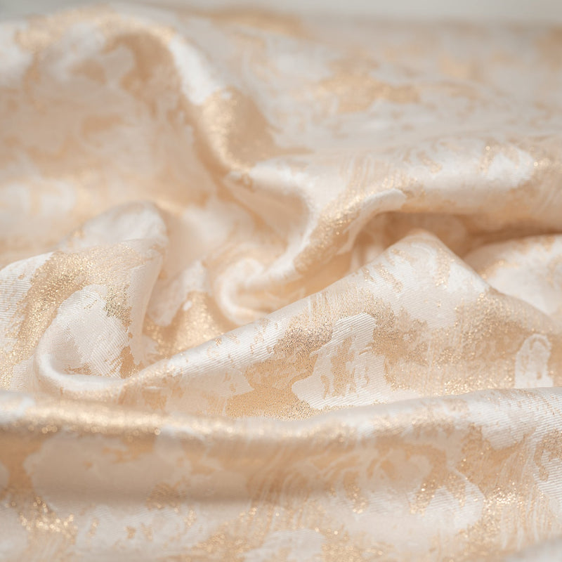 Peachy Clouds Metallic Brocade Fabric - Peachy Clouds, Metallic Finish (1 Yard)