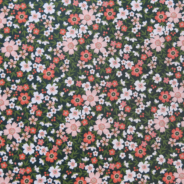 Swim Knit Peachy Keen Ditsy Floral Poly Spandex Fabric