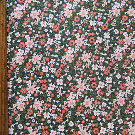 Swim Knit Peachy Keen Ditsy Floral Poly Spandex Fabric