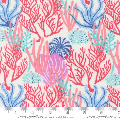 Cotton Fabric Pearl Reef Coral Reef 44/45" Multi Coastal
