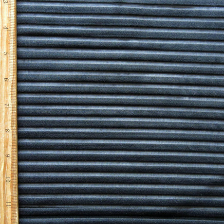 Black Lycra Stripe Mesh Fabric