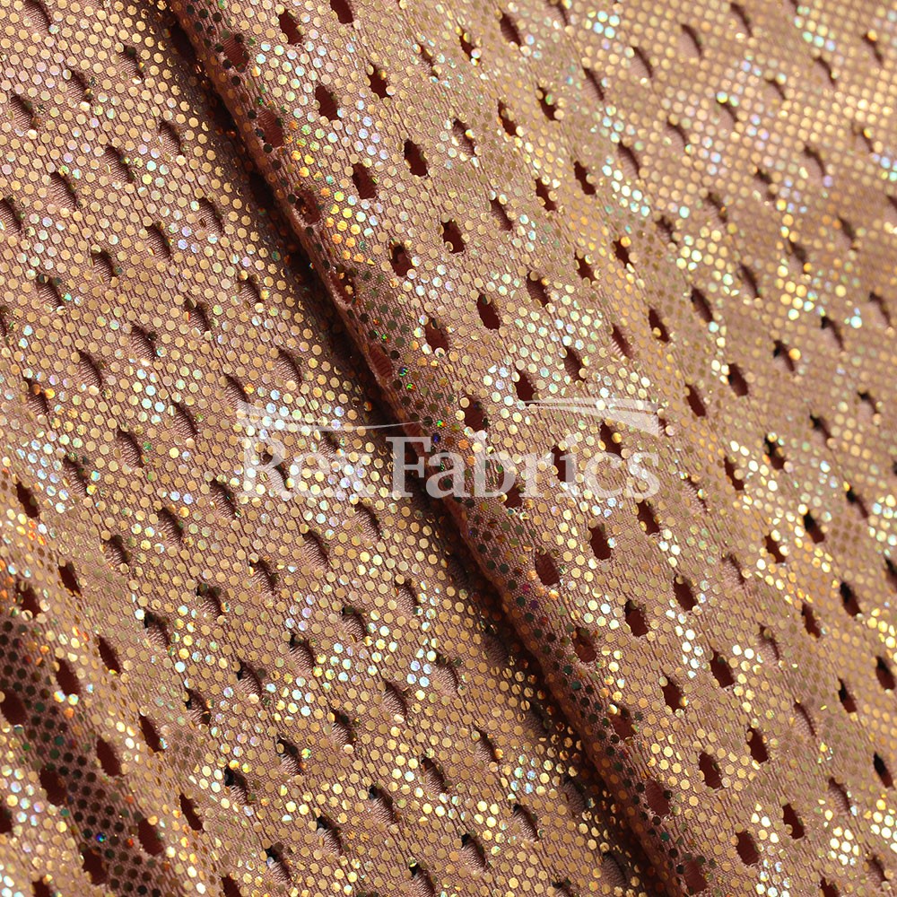 Peep Mesh B'Dazzled Nylon Spandex Fabric - Multiple Colors, Solid Mesh, Four-Way Stretch, 58/60" Width (1 Yard)
