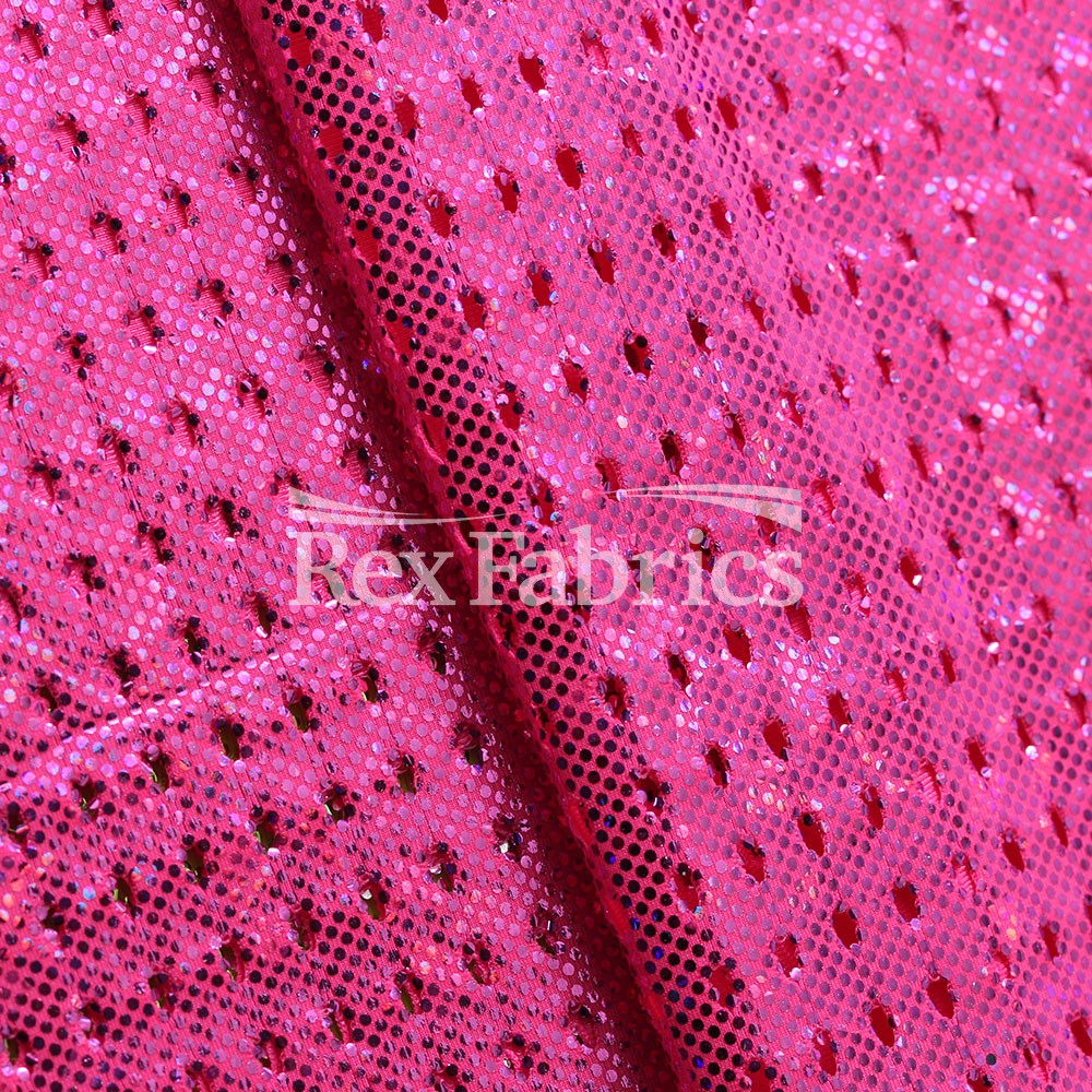 Peep Mesh B'Dazzled Nylon Spandex Fabric - Multiple Colors, Solid Mesh, Four-Way Stretch, 58/60" Width (1 Yard)