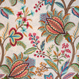 Cotton Crewel Embroidery Fabric Springtime Floral Drapery
