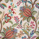 Cotton Crewel Embroidery Fabric Springtime Floral Drapery