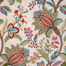 Cotton Crewel Embroidery Fabric Springtime Floral Drapery
