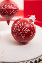 5” Red Resin Snowflake Ornament