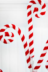 24" Red and White Peppermint Swirl Spray