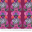 Cotton Print Perennial Borders Beata's Garden in Plum 44/45" Fabric