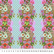 Cotton Fabric Perennial Borders Beata's Garden in Seafoam 44/45"