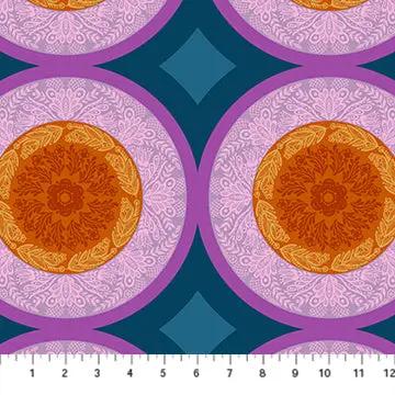 Cotton Print Perennial Borders Doily in Amber 44/45" Fabric
