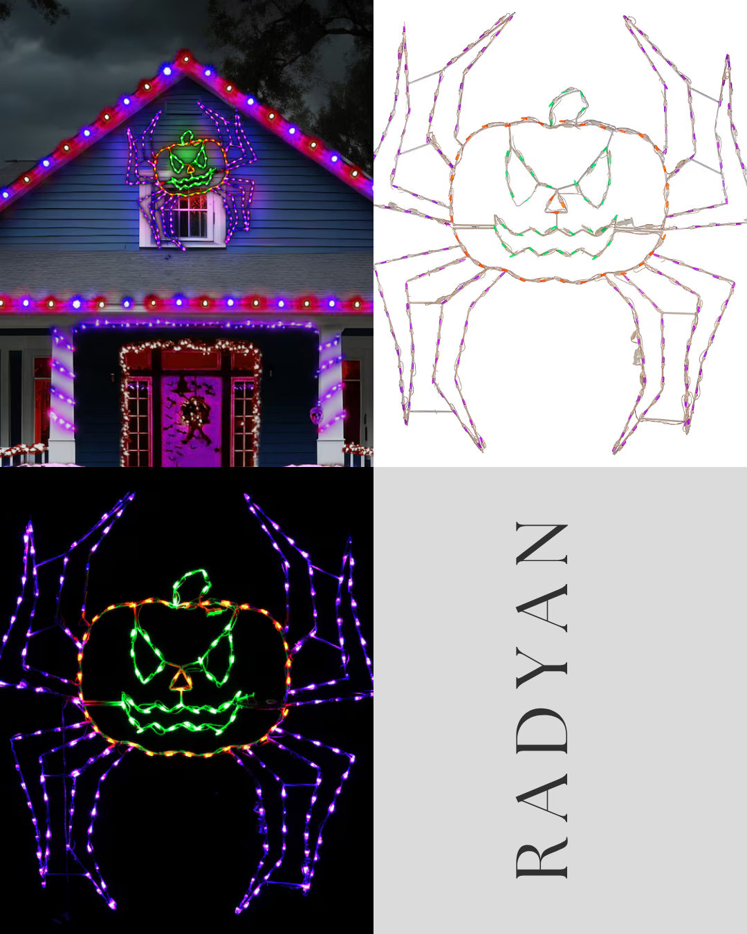 Holidynamics 5.0-ft Lighted Spider Pumpkin Yard Decoration with 240 LEDs