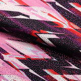 Perplexed Polyester Spandex Tricot Fabric - Multicolor Ikat Diamond Geometric, 58/60" Width (1 Yard)