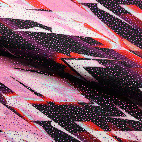 Perplexed Polyester Spandex Tricot Fabric - Multicolor Ikat Diamond Geometric, 58/60" Width (1 Yard)