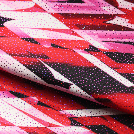 Perplexed Polyester Spandex Tricot Fabric - Multicolor Ikat Diamond Geometric, 58/60" Width (1 Yard)