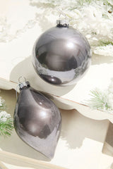 4" - 6" Pewter Glass Finial and Ball Ornaments