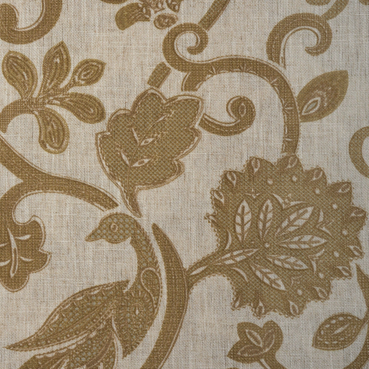 Polyester Linen Jacobean Floral Upholstery Fabric