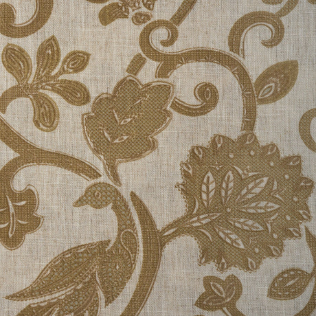 Polyester Linen Jacobean Floral Upholstery Fabric