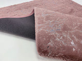 Rose Pink With Silver Metallic Shimmery Design Faux Rabbit Touch Rug - Faux Fur Rug, Rose Silver Scattered, 7'6" X 10'3" (1 Unit)