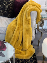 Soft Cozy Faux Fur Blanket - Honey Gold Faux Fur Fabric, 50" X 60" (1 Piece)